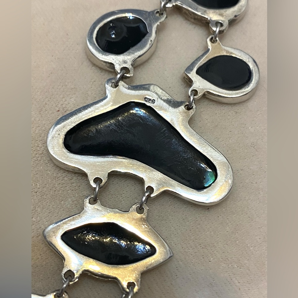 Sterling Silver Abalone Shell Statement Bracelet … - image 6